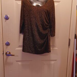Christopher & Banks, Size 12-  Sparkling Black and Gold Long Sleeve Top